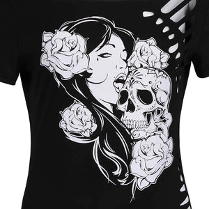 Floral Skull Gothic Tee